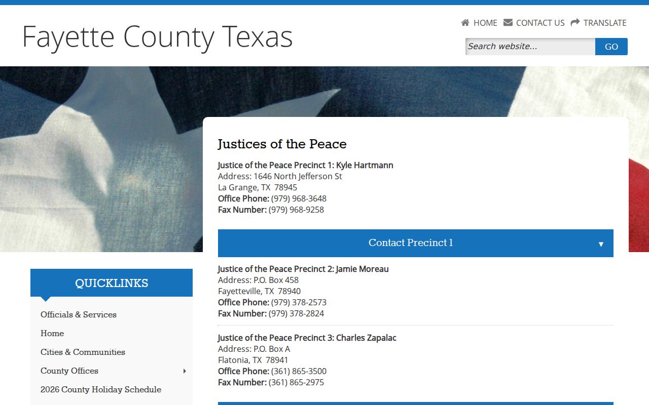 Fayette County traffic tickets and Justice Court records