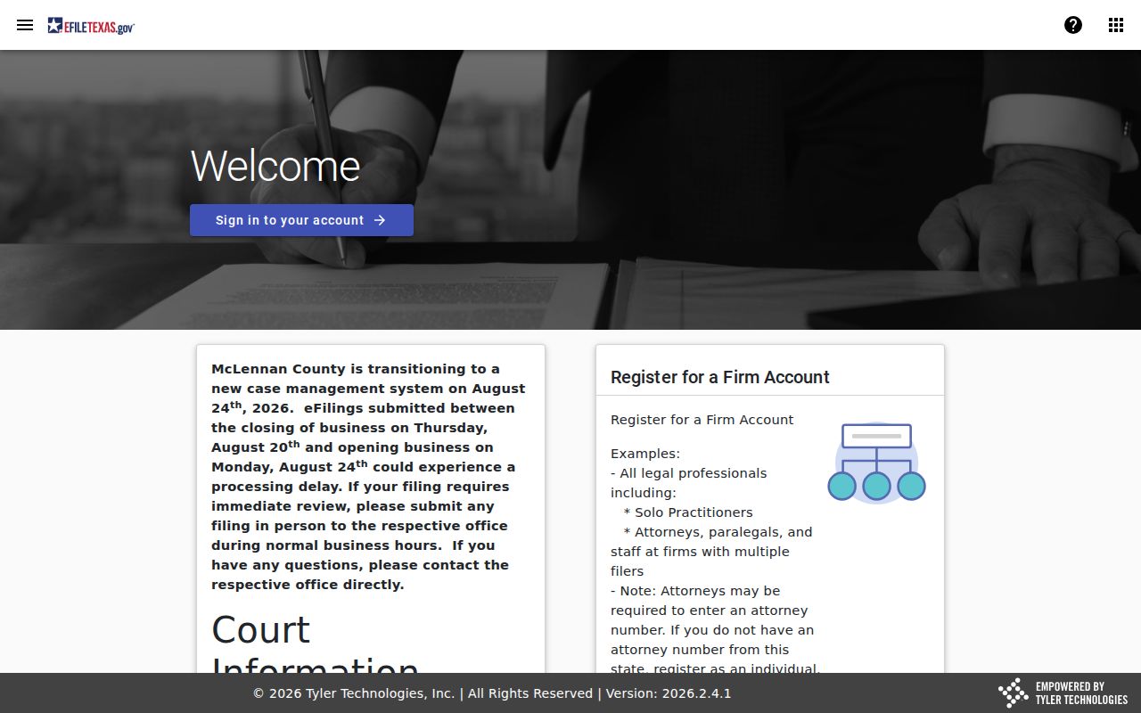 Fayette County civil docket eFileTexas filing provider
