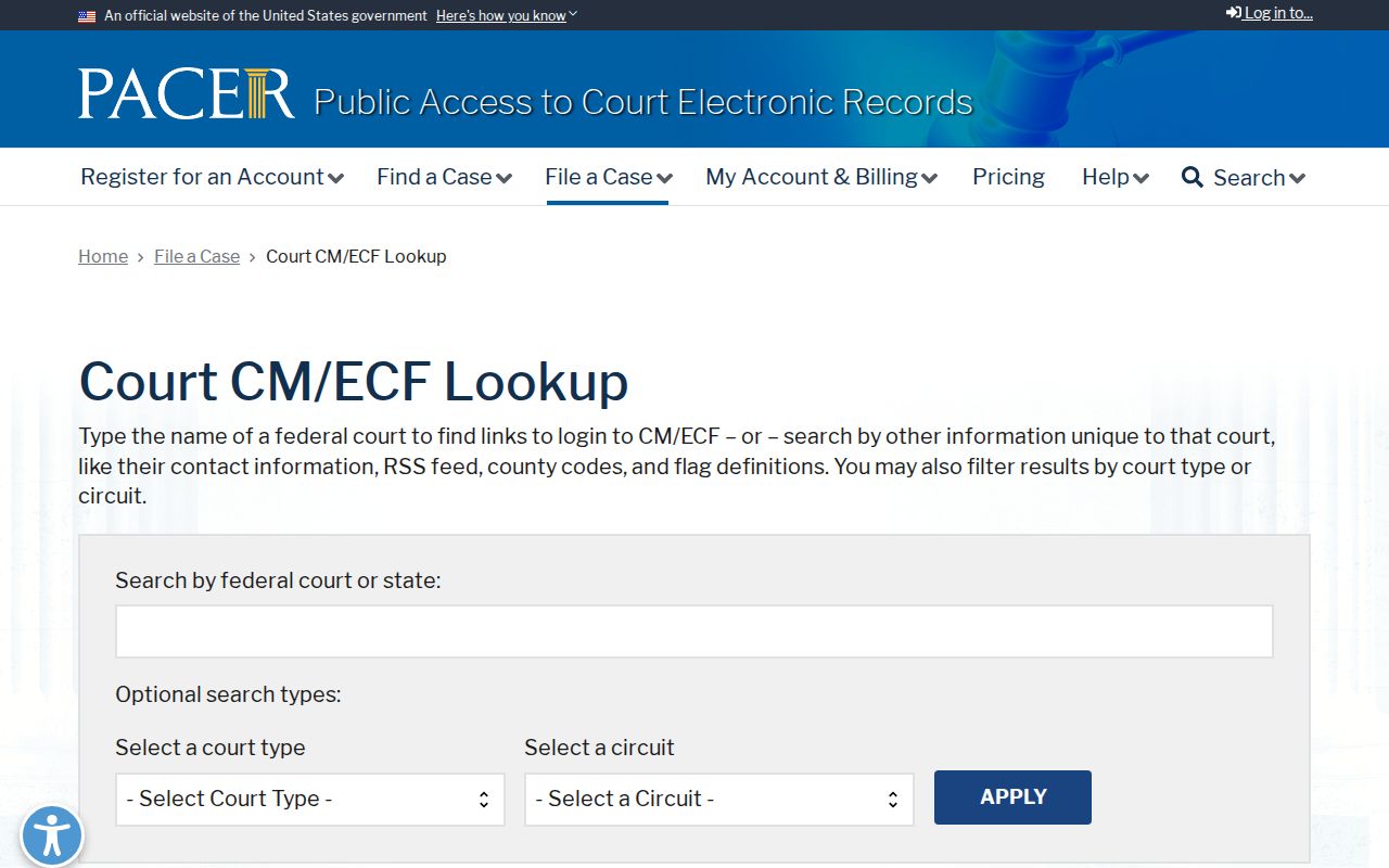 Fayette County federal court docket PACER lookup